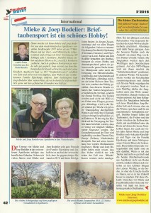reportage in Taubenmarkt / the racing pigeon